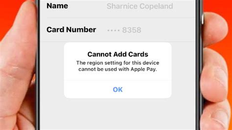 Start with a restart of your <b>device</b> and test if this continues. . The region setting for this device cannot be used with apple pay